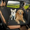 Whisker Bark Dog Car Seat Cover with Hard Bottom - Waterproof Back Seat Protector - Universal Fit for Cars, Trucks & SUVs - Includes Door Protectors, Stable Hard Base - Protects Dogs & Seats